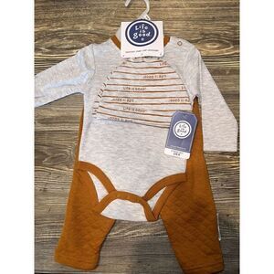 Life is Good “Smart Cookie” Baby Boy 3 Pc Outfit Bodysuit Set 3-6 Months. NWT.